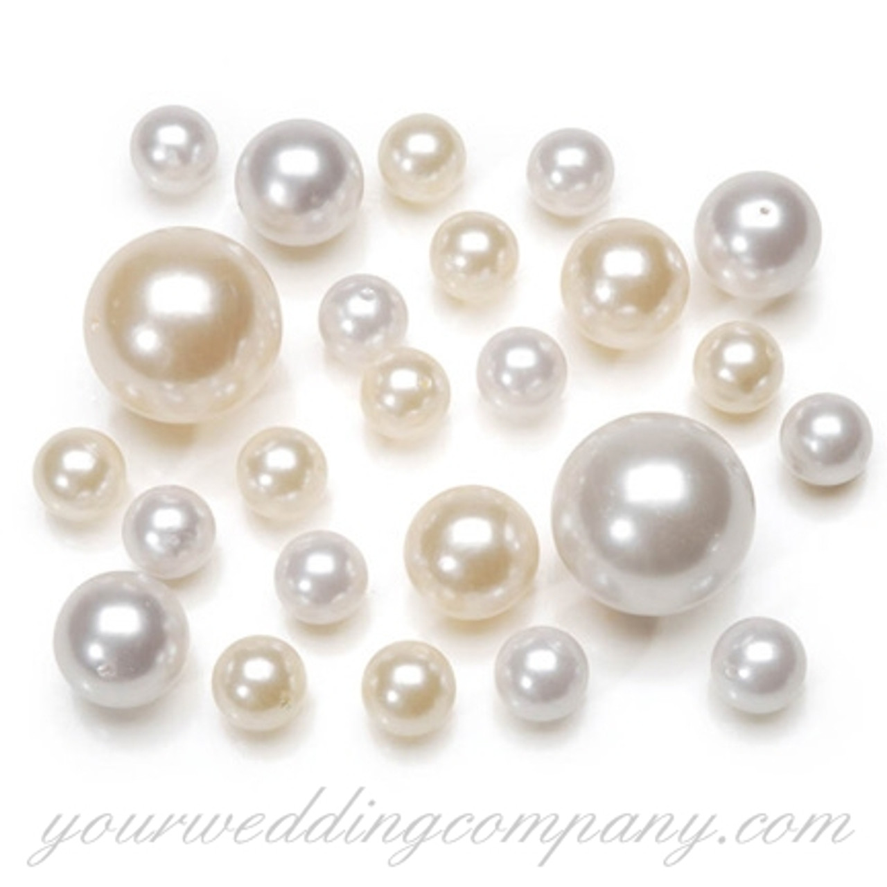 Vase Pearlfection Ivory Pearls - No Hole Jumbo/Assorted Sizes for Vase Decorations & Table Scatter, Size: 0.5