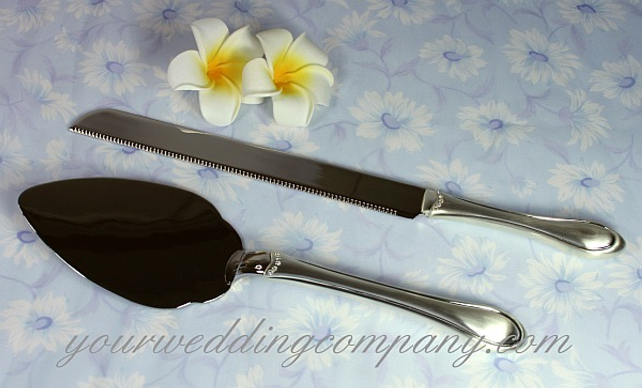 Wedding Cake Server and Knife, Rustic Wedding Cake Serving Set