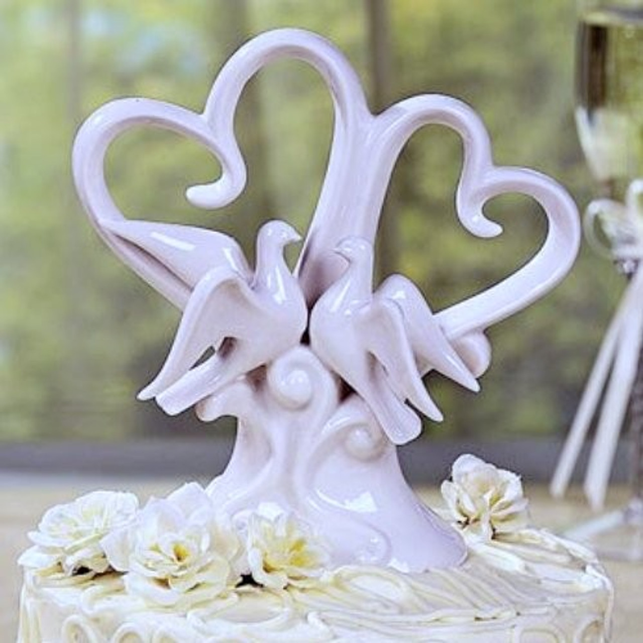 Wedding Cake Topper | Ceramic Glazed Topper | Cake Decoration