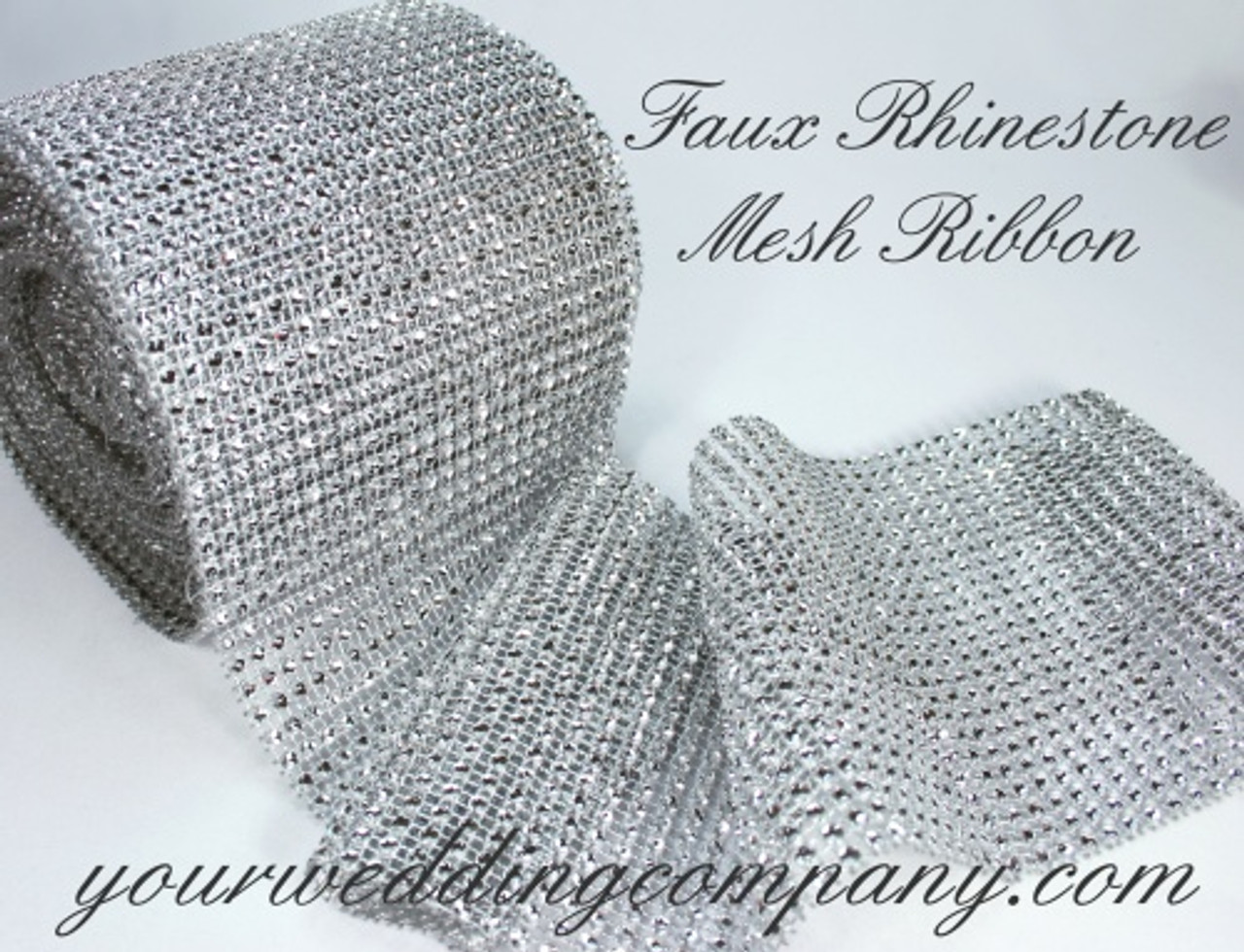 24rows Silver Base Rhinestones Mesh Trimming Hollow Imitation