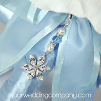 Something Blue Crystal Flower Bridal Bouquet Charm