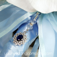 Something Blue Sapphire Crystal Wedding Bouquet Charm