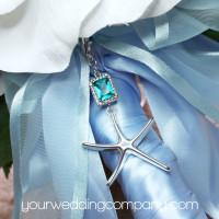 Something Blue Silver Starfish Bouquet Charm