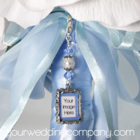 Something Blue Photo Bouquet Charm w/Pearl Accent