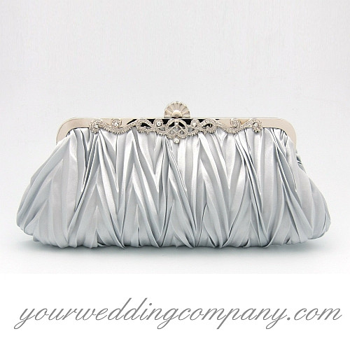 Silver Avon Clutch Purse Fabric Wedding Evening Bag Chain Strap Lined  Handbag | eBay