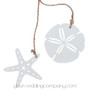 Wooden Beach Ornaments - White Painted Wood