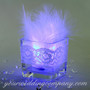 White Tealight Holder with Marabou Feathers and LED Light