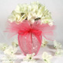 Centerpiece - Glass Wedding Vase Wrapped in 15-inch Tulle Circles