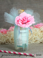 Miniature Wine Bottle Wedding Favor - Aqua 15-inch Tulle Circles