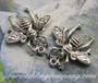 Antique Silver Honey Bee Charms / Pendants