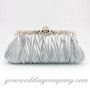 Silver Satin Evening Handbag-Clutch-Purse