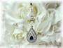 Something Blue Crystal Teardrop w/Pearl Wedding Bouquet Charm