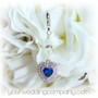 Petite Sapphire Crystal Heart Charm - Something Blue for the Bride