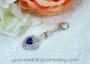 Petite Sapphire Crystal Heart Charm - Something Blue for the Bride