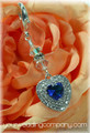 Petite Sapphire Crystal Heart Charm - Something Blue for the Bride