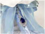 Something Blue - Crystal & Blue Cubic Zirconia (CZ) Teardrop Charm - Wedding Bouquet Charm