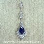 Something Blue - Crystal & Blue Cubic Zirconia (CZ) Teardrop Charm - Wedding Bouquet Charm