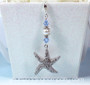 Rhinestone Starfish Wedding Bouquet Charm - Something Blue