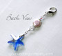 Crystal Starfish & Coin Pearl Bouquet Charm - Back View