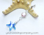 Crystal Starfish & Coin Pearl Bouquet Charm on a Starfish