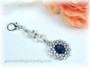 Something Blue Sapphire Crystal Wedding Bouquet Charm