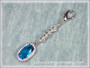 Aquamarine Crystal Oval Bridal Bouquet Charm