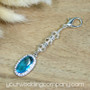 Aquamarine Crystal Oval Bridal Bouquet Charm