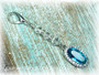 Aquamarine Crystal Oval Bridal Bouquet Charm