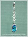 Aquamarine Crystal Oval Bridal Bouquet Charm