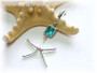 Something Blue Silver Starfish Bouquet Charm