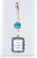 Something Blue Photo Bouquet Charm w/Crystal Accent