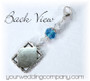 Something Blue Photo Bouquet Charm w/Crystal Accent - Back View