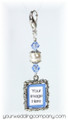 Something Blue Photo Bouquet Charm w/Pearl Accent