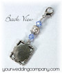 Something Blue Photo Bouquet Charm w/Pearl Accent - Back View