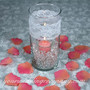 Coral Rose Petals Surrounding a Wedding Centerpiece