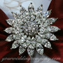 Swarovski Crystal Sunflower Brooch - Wedding Accessory