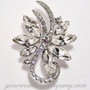 Swarovski Crystal Floral Swirl Brooch - Wedding Accessory