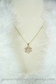 Winter Wedding - Gold & Crystal Snowflake Bridal Pendant Necklace