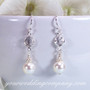Channel Set Crystal & Pearl Earrings