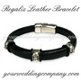 Regaliz Leather Bracelet - Three Skulls