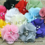 Handmade Floral Dupioni Silk Ring Pillow - Flower Color Options