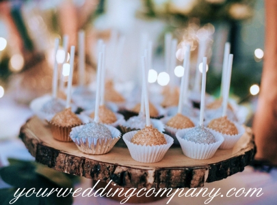 Cake Pops on a Wooden Platter