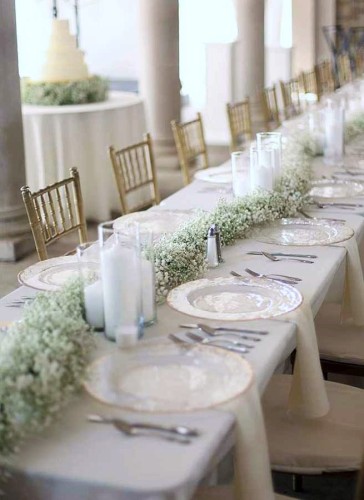 Baby's Breath Floral Table Runner