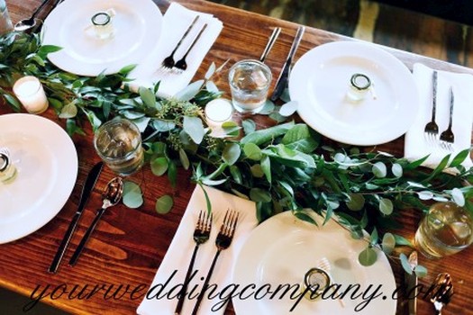 Greenery Table Runner with Votive Candles