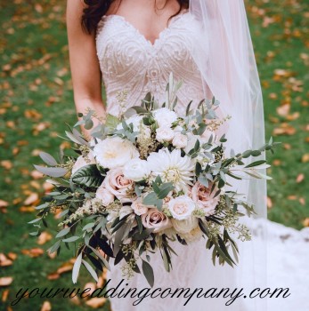 Greenery Wedding Bouquet With Flowers