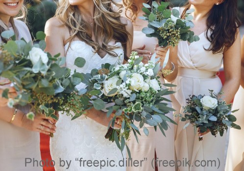 Greenery Wedding Bouquet With Flowers