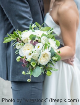 Greenery Wedding Bouquet With Flowers