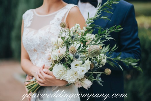 Greenery Wedding Bouquet With Flowers