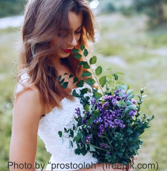 Greenery Wedding Bouquet With Lavender