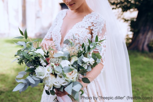 Greenery Wedding Bouquet With Flowers